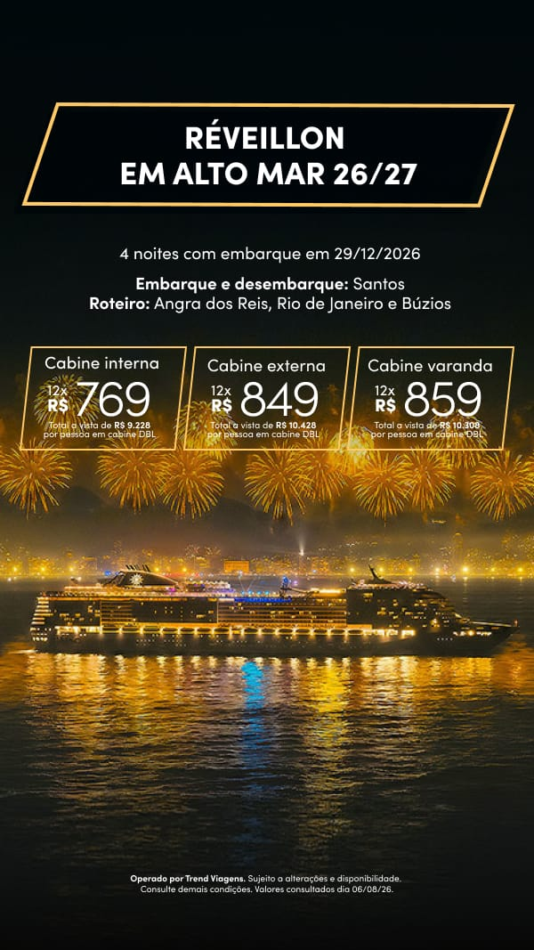 Cruzeiro Réveillon em alto mar 26/27